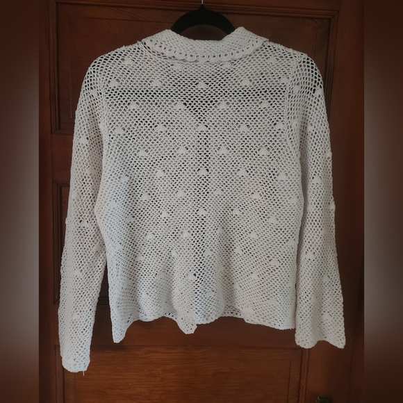 Crochet Sweater Cardigan Medium - Picture 5 of 6